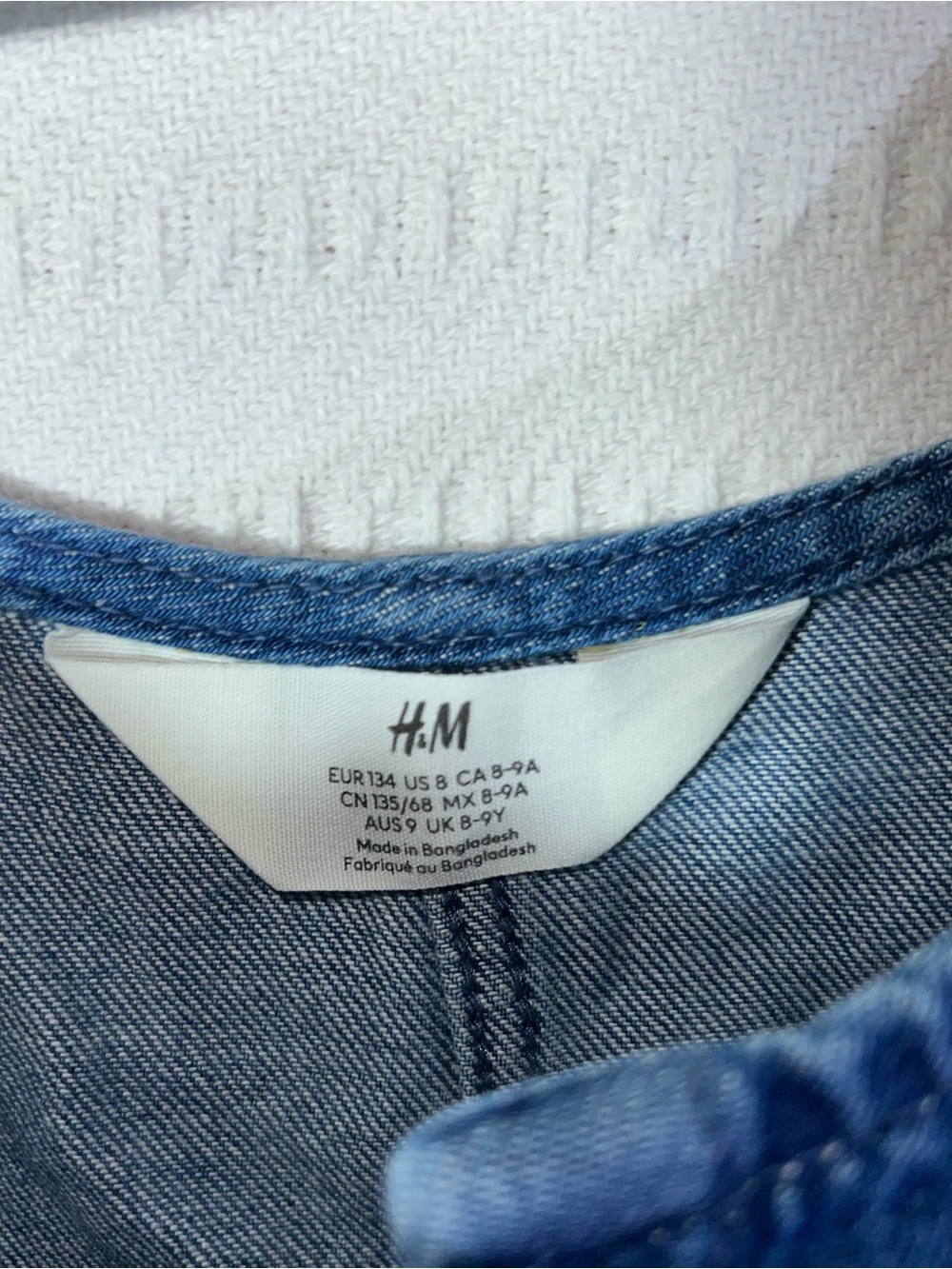 H&M Girls Denim Overall Dress Size 8Y Kids Hearts Vacation Trip Summer NWT - Picture 4 of 7